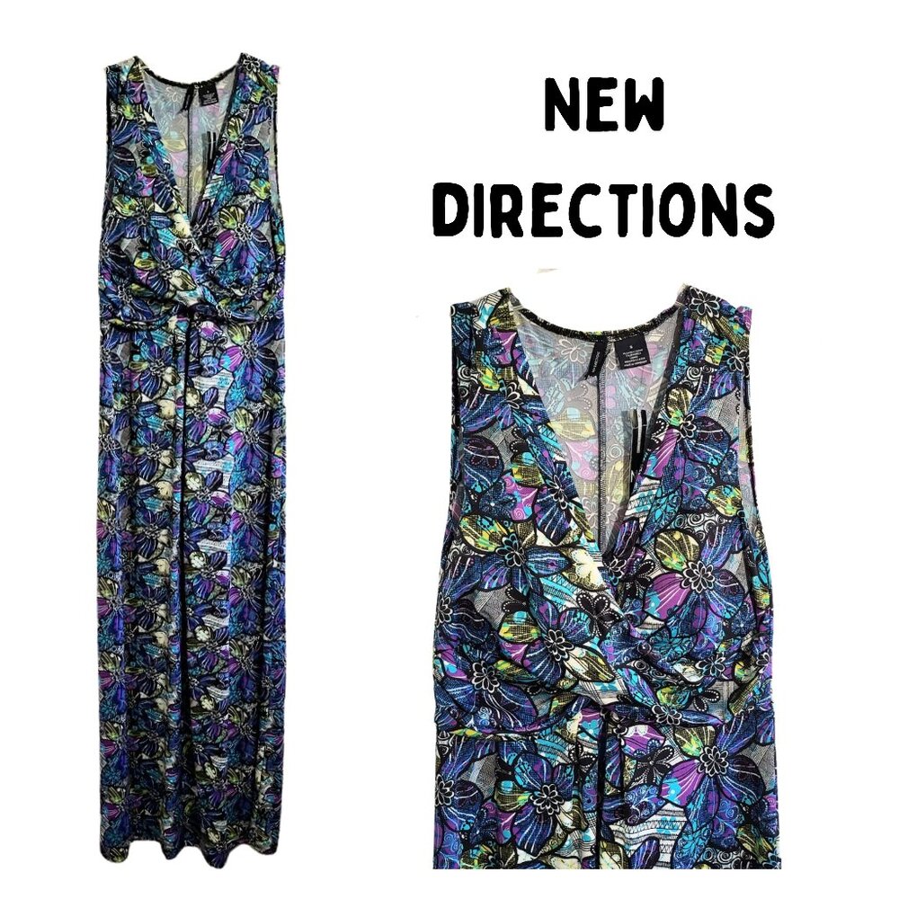 NEW DIRECTIONS NWT Multi-Colored Floral Sleeveless Maxi Dress - Women's S